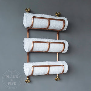Copper Towel Rack 3 Tier with Towels