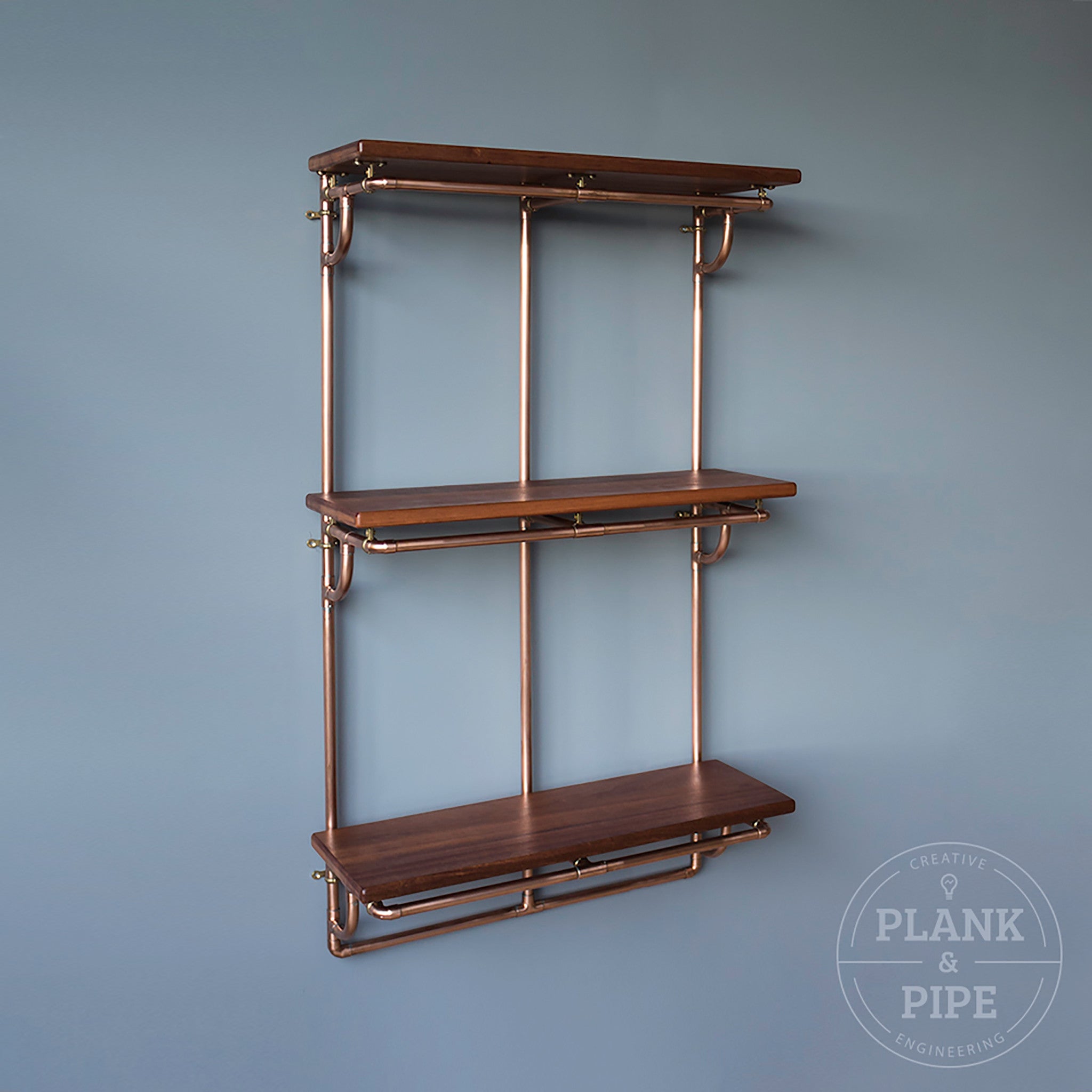 Large Copper Pipe Shelving Unit - 3 Tier – Plank & Pipe