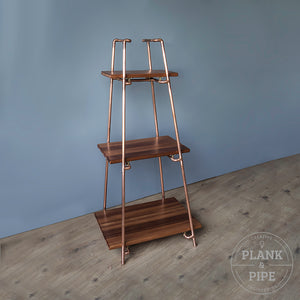 Copper Pipe Freestanding Pyramid Shelves